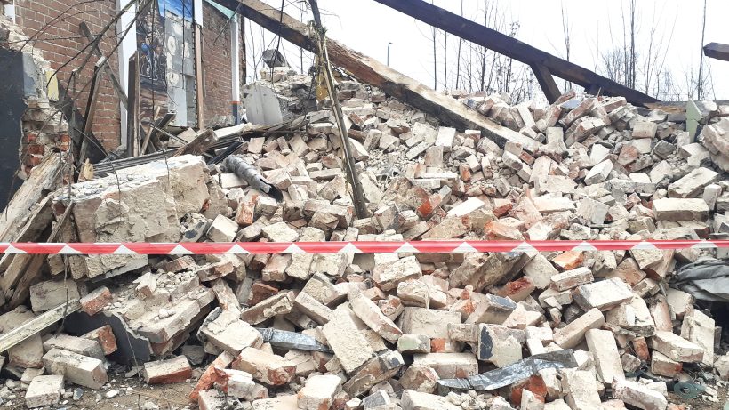 Wyburzenie budynku - ul. Kolejowa w Dąbrowie Górniczej